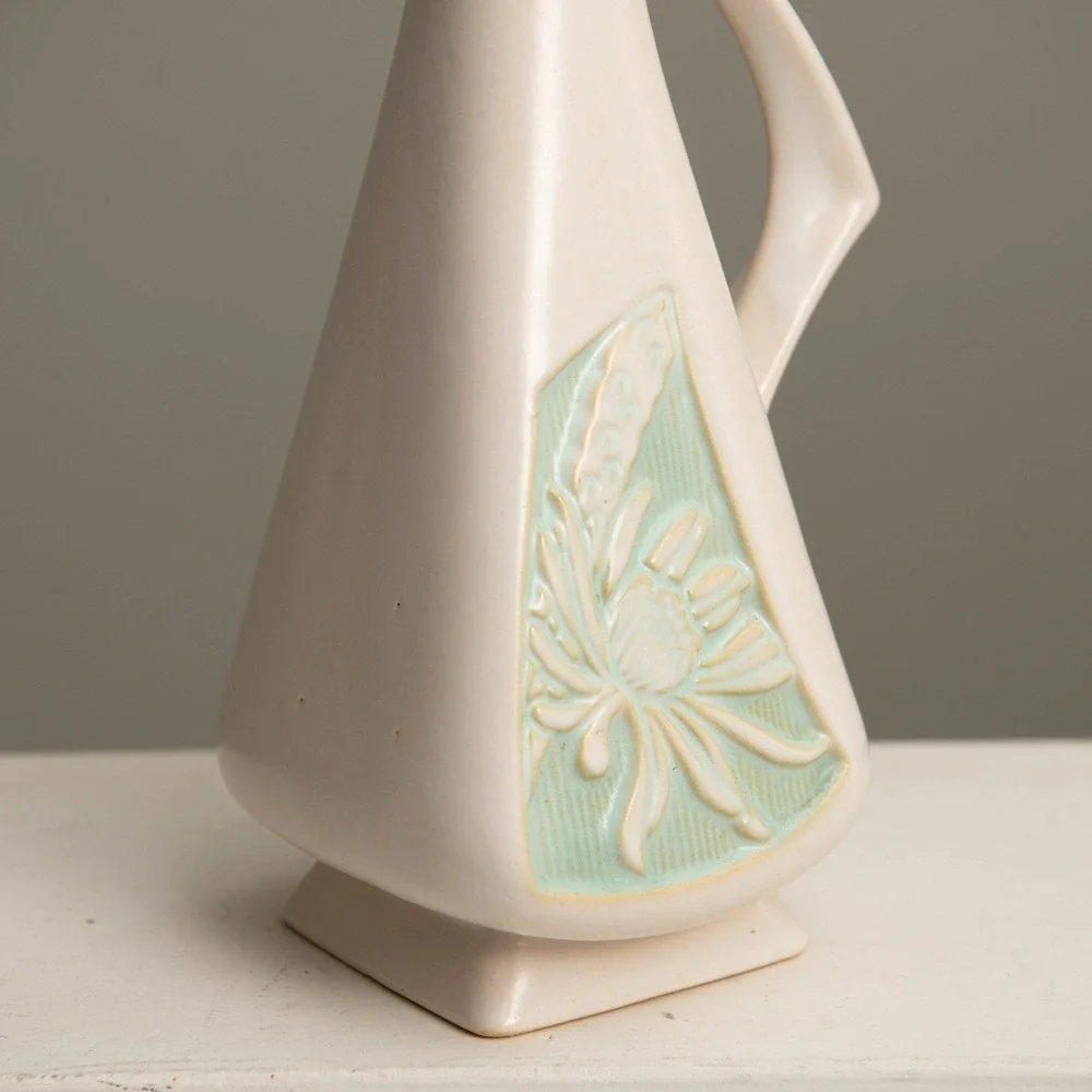 VTG Roseville Pottery Raymor Floral Ewer Pitcher Mid Century Modern 50s Art Deco